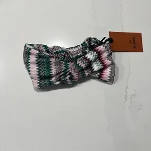 Missoni Pink and Green Knit Headband Missoni Zig Zag headband Missoni main image 4